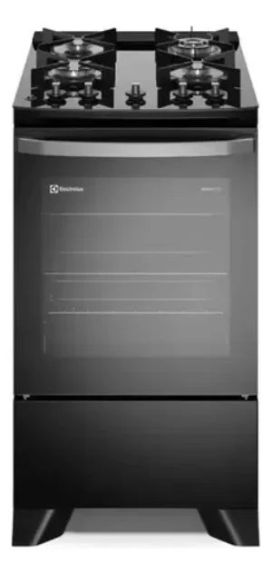 Fogão 4 bocas Electrolux Preto Efficient Mesa de Vidro, Per...