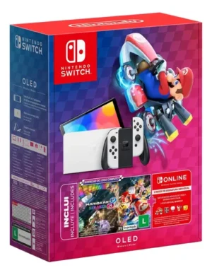 Console Nintendo Switch Oled 64gb Branco Mario Kart 8 Deluxe...